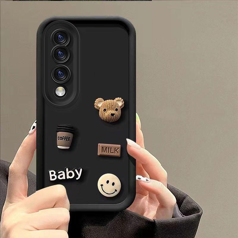 Милый силиконовый чехол для телефона INS 3D Bear Coffee для INFINIX Hot 8 9 Hot 10 12 12i Hot 30 20 Play Hot 20S 20i 10Lite, противоударный чехол