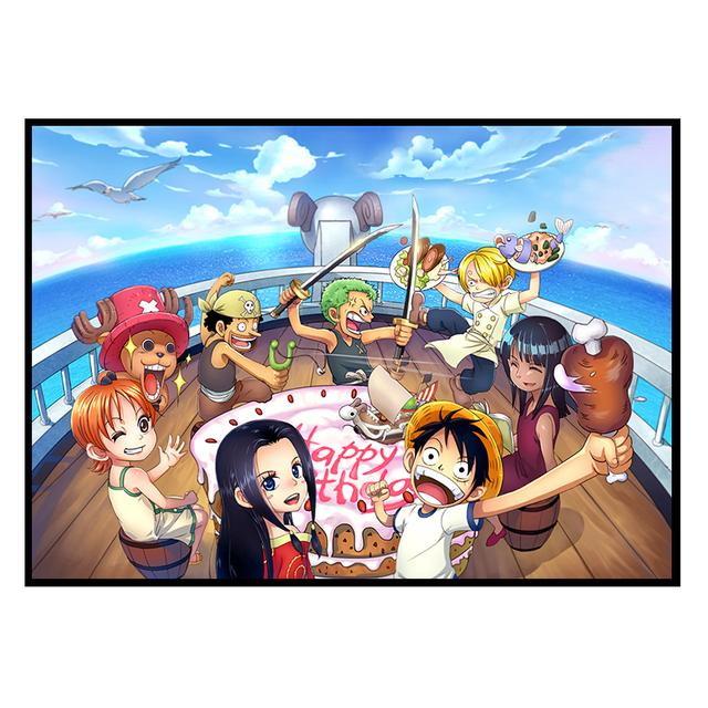 Японское аниме, сплошной постер, настенная живопись, «разыскивается Луффи», холст с изображением битвы, картины для дома, гостиной, спальни, декор