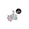 Shiny Zircon Puppy Wolf Charms Dog Claw Bones Clip Beads Safety Chain Pendant Fit Bracelet Women DIY 925 Silver Jewelry