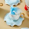 Nordic Ceramic Goldfish Coffee Cup and Saucer with Spoon High Temperature Resistant Ceramic Latte Milk Mug Enamel Porcelain Mug