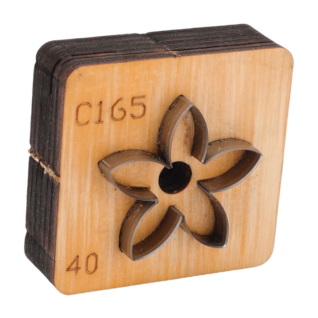 Цветочный штамп для резки кожи Деревянная основа Углеродистая сталь Форма цветка Штамп для резки кожи для рукоделия