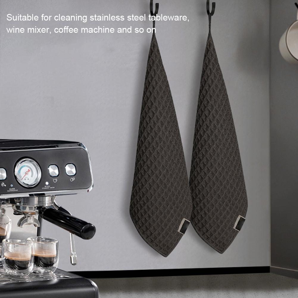 1 шт. Безворсовое полотенце бариста для кофемашин и чайных магазинов - Впитывающая и прочная чистящая салфетка для молока и пролитых жидкостей - Маленькое квадратное белое полотенце
