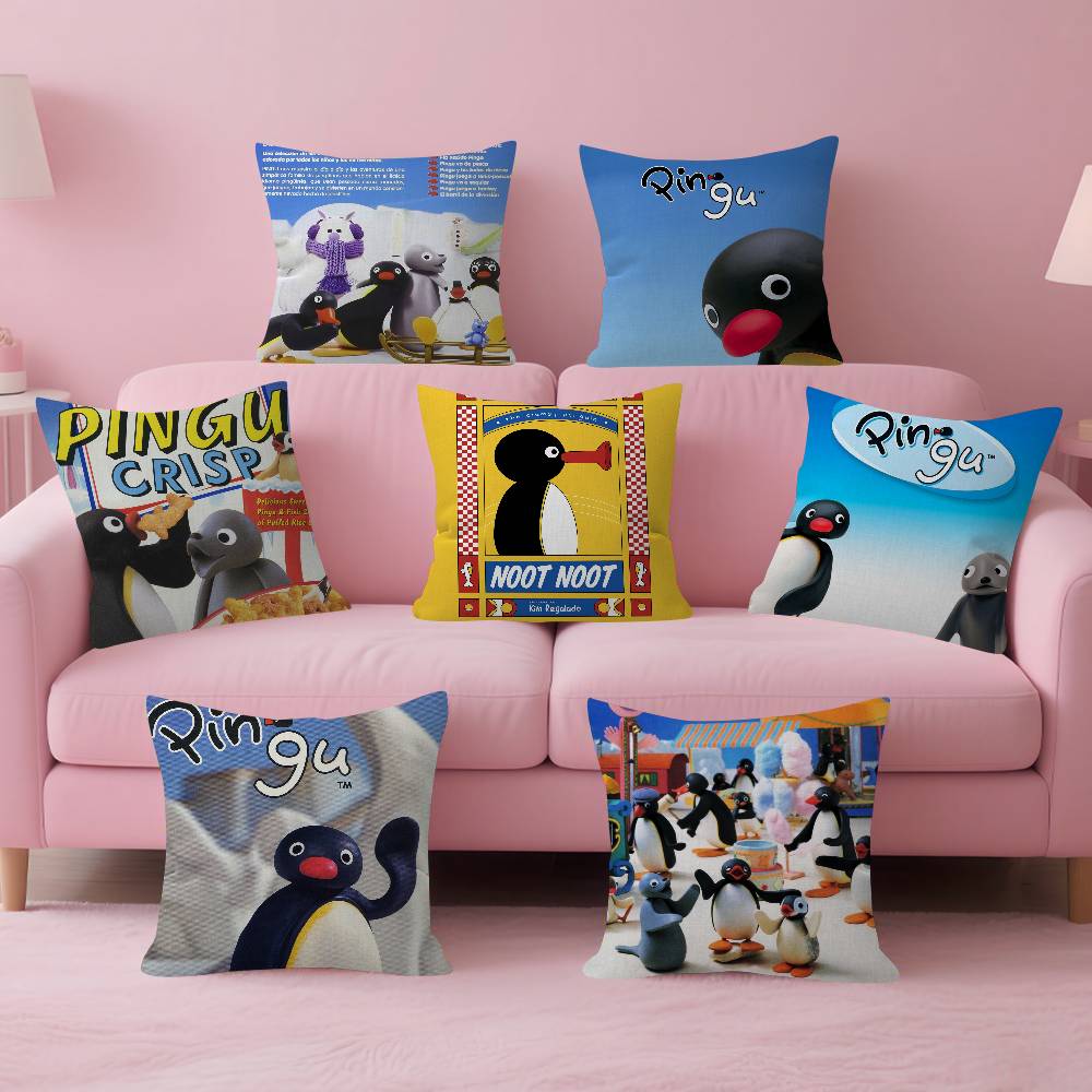 Pingu Cartoon Pingu Penguin Cushion Cover Decorative Pillow Sofa Home Decor case pillow cases
