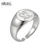 SMJEL Gothic Initial Letter Rings Silver Color Ancient Old English Rings Alphabet Personalize Jewelry Family Christmas Gifts