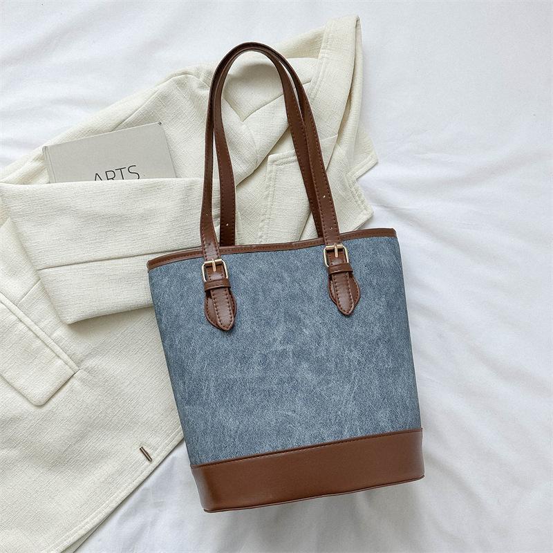 Женская наплечная сумка для женщин большой вместимости для новой работы, поездок на работу, модная, повседневная, новая зимняя ретро сумка-ведро