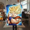 Фланелевое одеяло с принтом персонажей Dragon Ball, Высококачественное, Удобное для всех сезонов, Декор для дома, Тепло и уют, Идеально для рождественских подарков