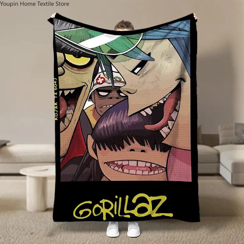 Виртуальная аниме рок-группа G-Gorillaz Мягкие одеяла, Сохраняющее тепло одеяло-плед, Удобное одеяло для пикника, Кровати, Дивана, Дома, Спальни