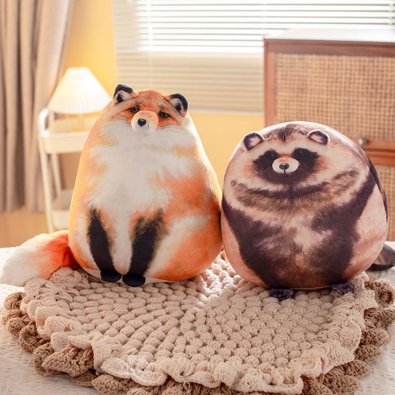 Симуляция 3D-печать Лиса Кошка Плюшевая Подушка-Одеяло Игрушка Мультяшные Мягкие Игрушки Енот Плюшевые Куклы Подушки Аниме Мягкие Детские Игрушки