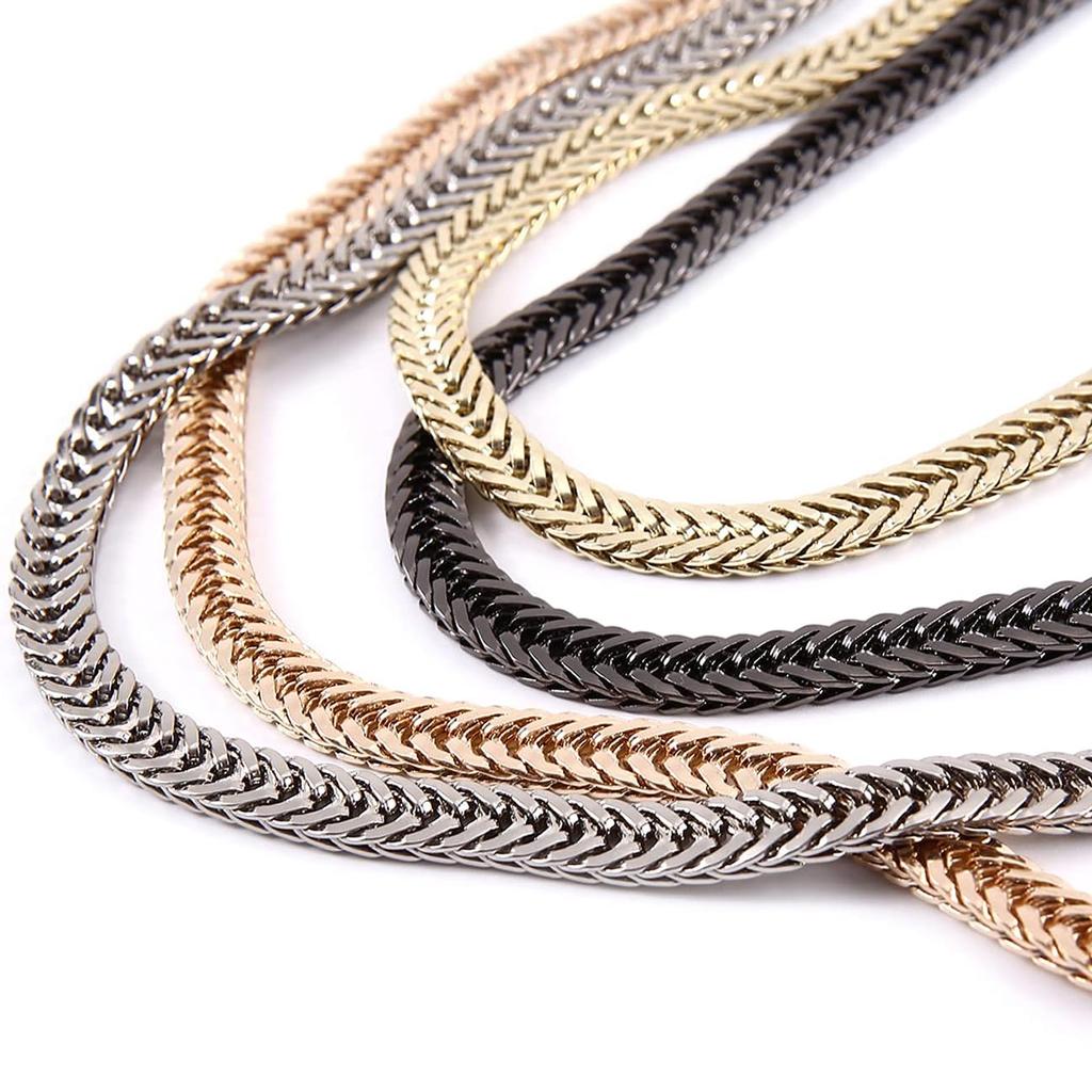 Snake Bone Chain Bag Iron Flat Bag Purse Chain Strap Accessories Shoulder Cross Body Handbag Strap Replacement DIY Purse Making