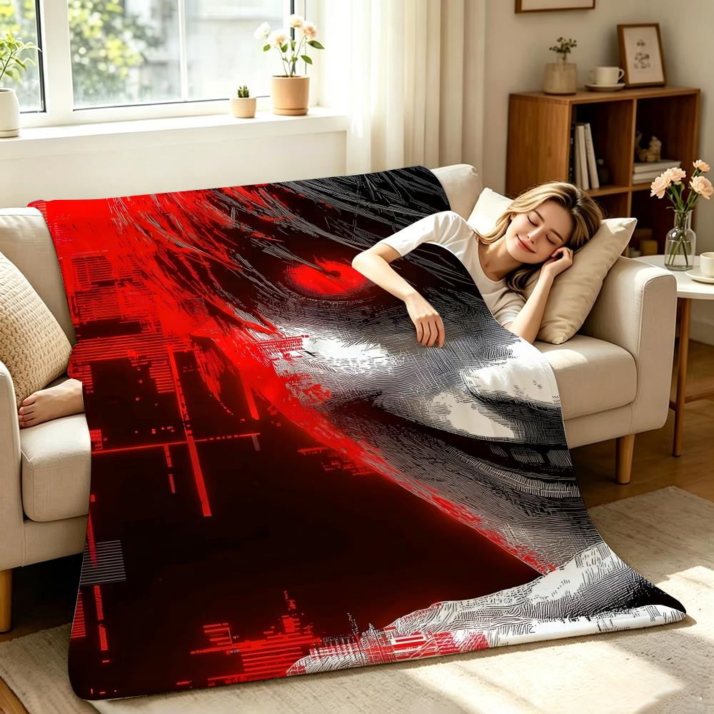 Anime D-Death N-Note Throw Soft Warm Flannel Throw Blanket, Multi-use for Sofa Bed Office Nap
