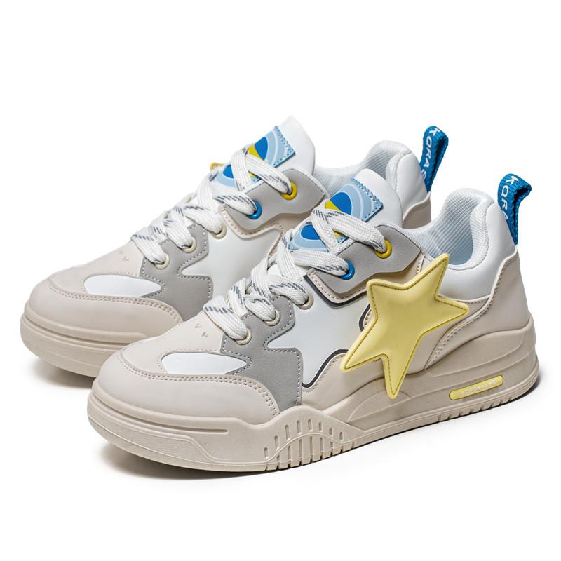 Men's New Leather Star Style Casual Sports Shoes Are Lightweight, Durable, and Versatile. They Are Men's Casual Lace Up Sneakers