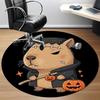 1pc Capybara Chair Carpet for Office, Round Polyester Mat, Indoor Decor for Office, Washable Non-slip Carpet yy251219075