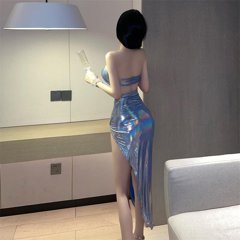 Женское платье в европейском и американском стиле, бюстгальтер Spicy Girl, топ с высокой талией, юбка средней длины, комплект нижнего белья