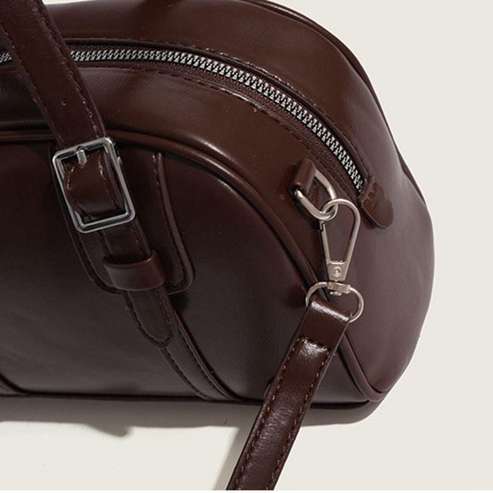 Сумка на плечо Ретро Сумка ручная PU Кожа Boston Bag Элегантная PU Сумка-боулинг Девочки/Женская