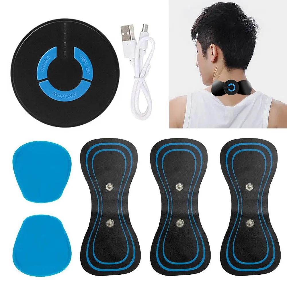 EMS Electric Neck Massager Lcd Display Cervical Massage Patch Low Frequency Pulse Muscle Stimulator Pain Relief Relaxation Tools