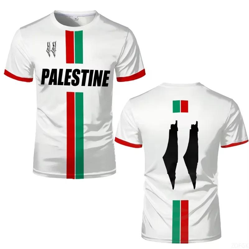 Palestine Flag 3D Printed Plus-size Men's T-shirt Casual Outdoor Sports Quick Drying Breathable Training Match Football Jersey