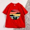 Black Cat Sunset T Shirt Vintage Graphic Unisex T Shirt Cool Streetwear Unisex Tshirts Casual High Quality Cotton Y2k Clothes