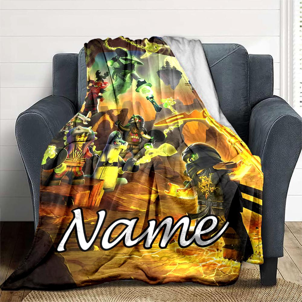 Customiz Name Personality Lego Ninjago Blanket Soft &Warm Sofa Office Bed Travel Lunch Break Blanket, Gift Suitable All Seasons