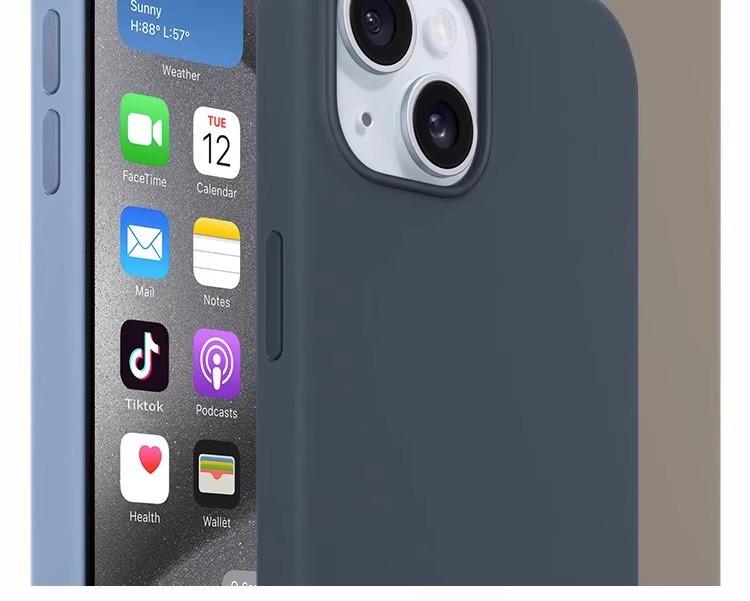 Унисекс магнитный чехол для телефона из жидкого силикона для iPhone 15/15 Pro Max, Ударопрочный