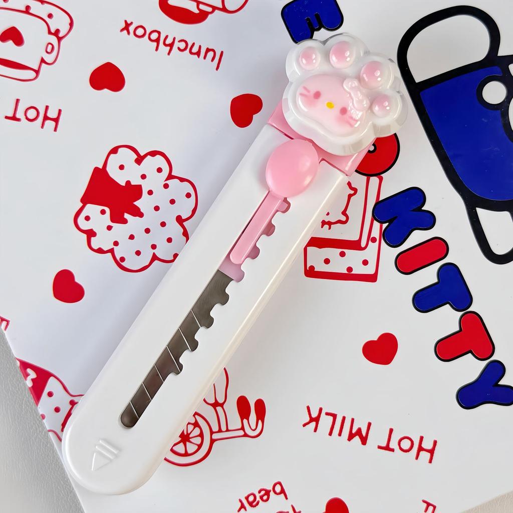 Милый нож для рукоделия в виде кролика, портативный мини-резак для коробок для студентов, мультяшный выдвижной универсальный нож для распаковки посылок, резак