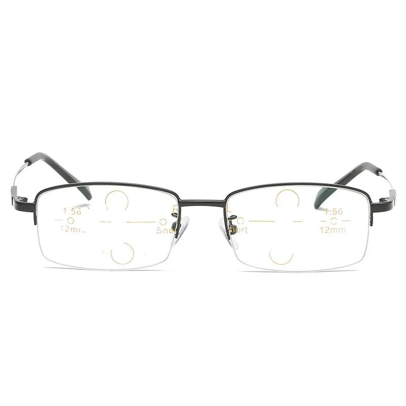 High Quality Progressive Multifocal Reading Glasses Men Titanium Anti Blue Light Glasses Women Casual Eyewear For Elderly