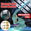 New Heavy Grommets Eyelets Punch Hand Press Machine Kit 3 Dies 900 Grommets DIY Manual Tools Kit Craft Clothing Grommet Green