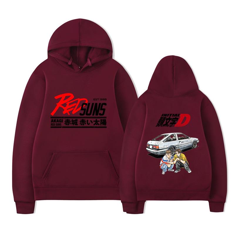 Anime Drift AE86 Initial D Graphic Hoodie Casual Goth Men Women Sweatshirt Fleece Oversized Couples Streetwear Hoodies