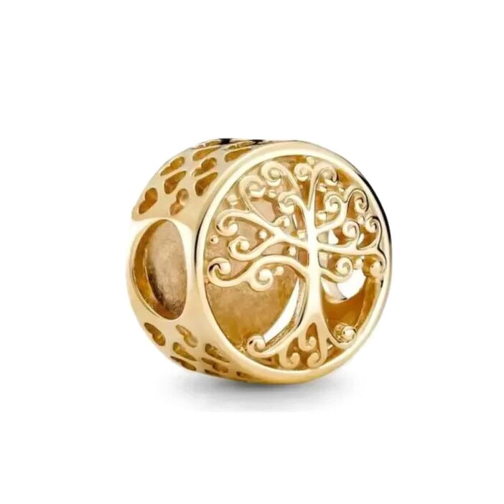 Brand New Copper Metal Plated Gold Tower Sunflower Dangle Charm Bead Component Bead Component Compatible With Authentic Original Accessories Bracelet