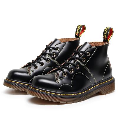 Новые туфли с мордой обезьяны, ботинки-локомотивы женские, кожаные британские короткие ботинки с круглым носком, мужские и женские повседневные рабочие ботинки