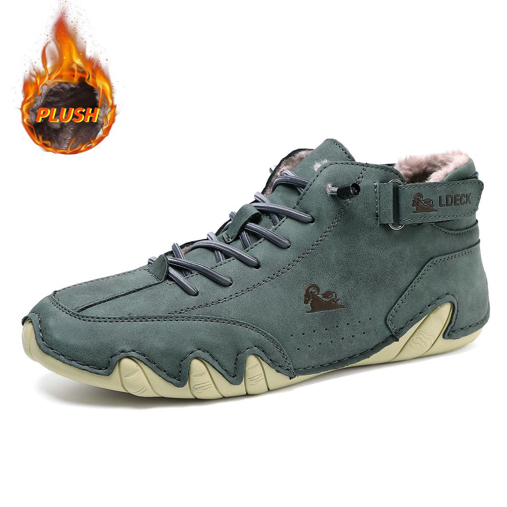 Зимние бархатные ботинки Мартина большого размера, мужские термохлопковые ботинки с высоким верхом, мужская спортивная и повседневная обувь
