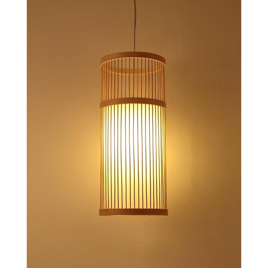 Pendant light hanging lighting ceiling bamboo weave Japanese style diameter 16height 28cm E26 LED finished product indirect (bulb not included)
