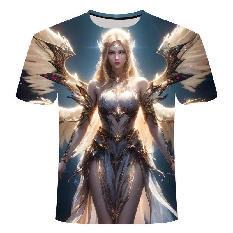 Футболка в летнем стиле с принтом «Богиня случайных разговоров» с 3D-принтом для молодых мужчин и женщин больших размеров, с короткими рукавами, тонкий дышащий топ