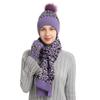 Women's And Men's Winter Fashion Warmth Cute Hat Scarf Gloves Casual Three Piece Set