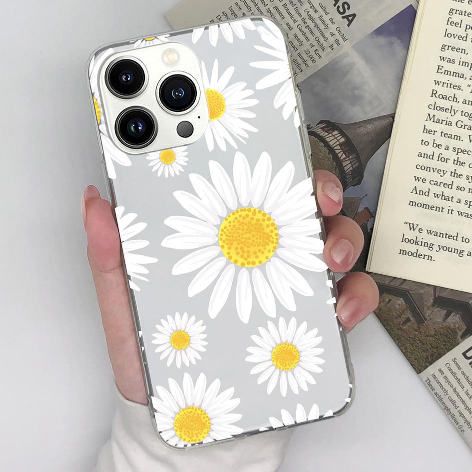 Чехол для Apple iPhone X XS XR SE 15 14 13 12 11 Pro Max с бабочкой и цветком, модный прозрачный матовый противоударный мягкий силикон для iPhone, бампер