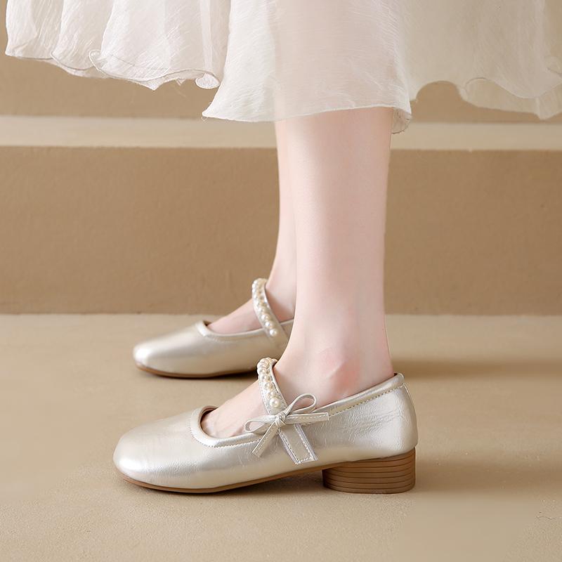 Soft-soled Women's French Elegant Mary Jane Shoes 2025 Internet Celebrity New Shallow Retro Sweet Style Single Shoes
