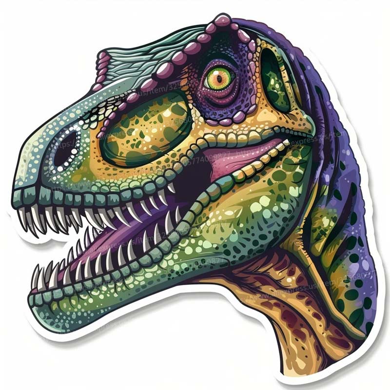 Dinosaur Head Animal Car Sticker Vinyl Decal Waterproof Rear Window Motorcycle Camper Bumper Truck Laptop Decoration SH622