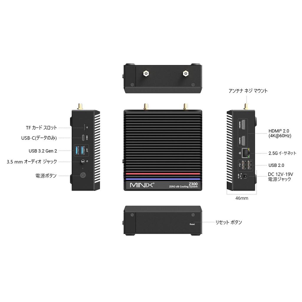 MINIX NEO Мини-ПК без вентилятора Intel 12-го поколения i3 N300 NEO 16 ГБ DDR4 512 ГБ PCIe Gen3 x 4 SSD до мини-компьютера Windows 11 Pro с богатым набором портов 4K Dual