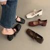 Fashion High Heels Women Mary Jane Shoes Chunky Square Toe Dress Autumn 2024 Shallow Fashion Lolita Luxury Pumps Zapatos Femme