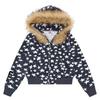 American Retro Star Print Hooded Sweatshirt Loose Zip Up Jacket Streetwear