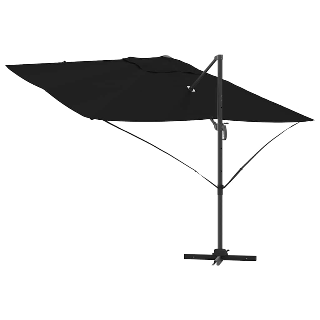 Cantilever Sun Umbrella Black 351 x 250 x 260 cm Polyester and Aluminum