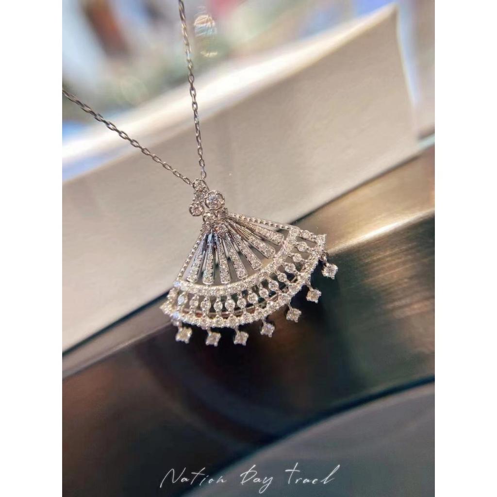 Микро инкрустированное кристаллами и бриллиантами в форме веера ожерелье с кисточками в форме веера ожерелье модная личность богатая женщина