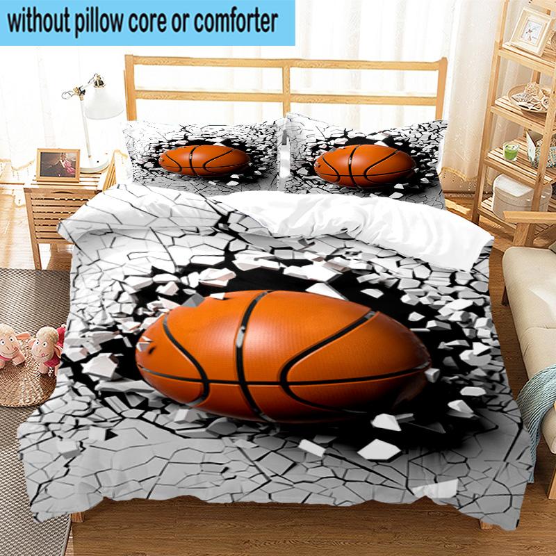 3PCS Basketball Pattern Background 3pcs Bedding,Including 3PCS Duvet Cover And 2pcs Pillowcases Perfect for Christmas,Ideal for Bedroom, Dormitory