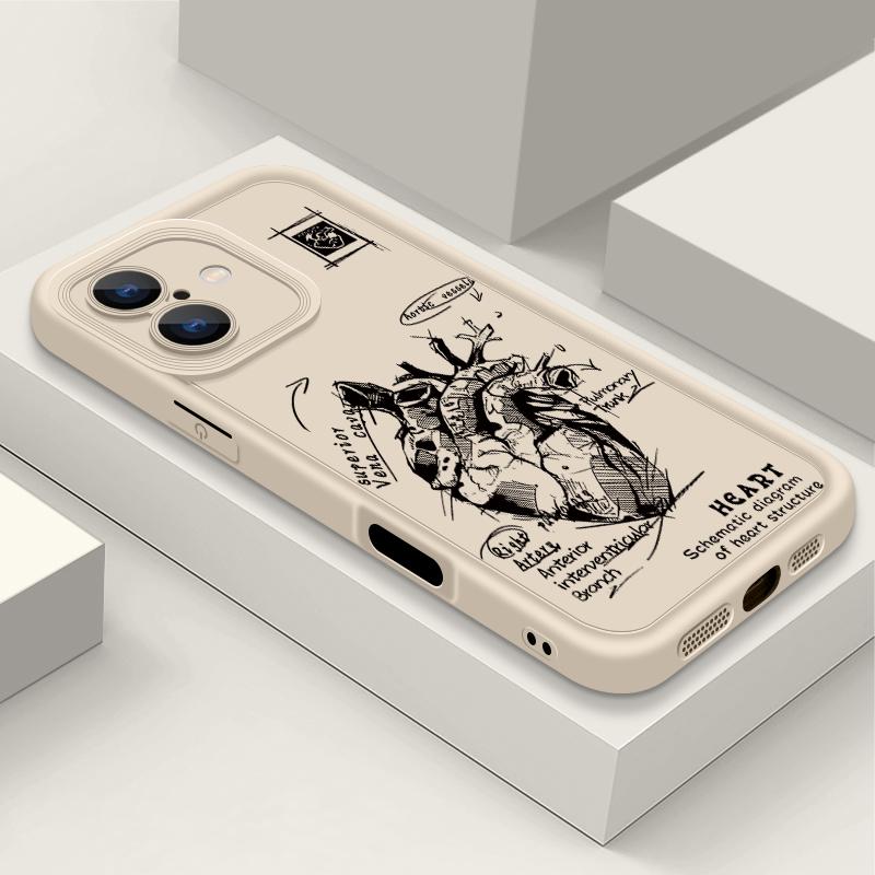 Матовый чехол из ТПУ с рисунком в виде сердца для iPhone 16 Pro Max 15 Pro 14 13 12 11 XS XR 8 7, защита линз, противоударный мягкий силиконовый чехол для телефона