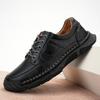 Модная мужская повседневная обувь из натуральной кожи на шнуровке, обувь для улицы, ручная строчка, мужские походные ботинки, нескользящая удобная мужская обувь для ходьбы