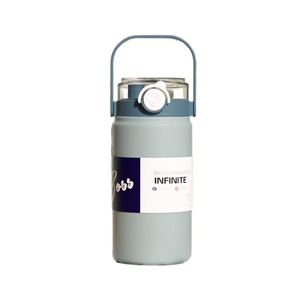 1L/1.2L Thermos Cup Stainless Steel Vacuum Flask Household Straw Thermal Bottle Soprt