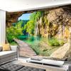 2D Waterfall Lake Backdrop for Photography & Live Streaming