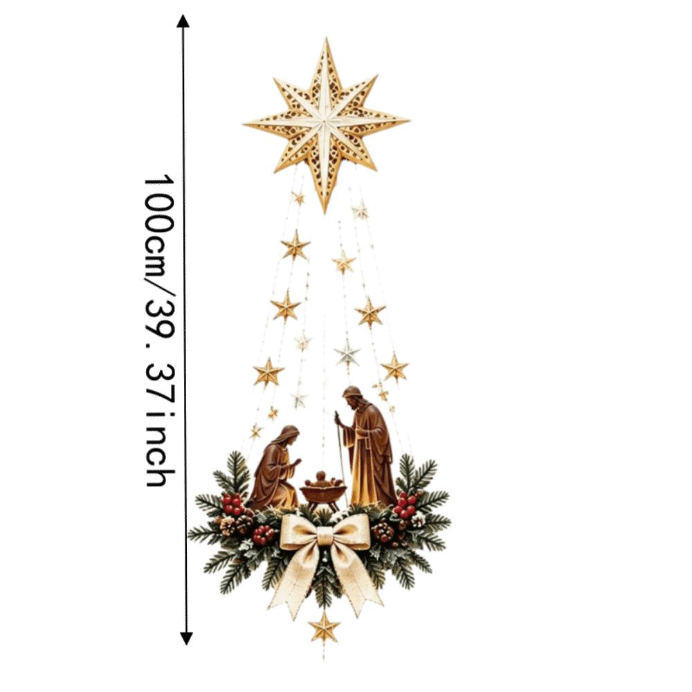 Lighted Lighted Wall Decor Warm Illuminated Christmas Nativity Scene Star Ornament Bedroom