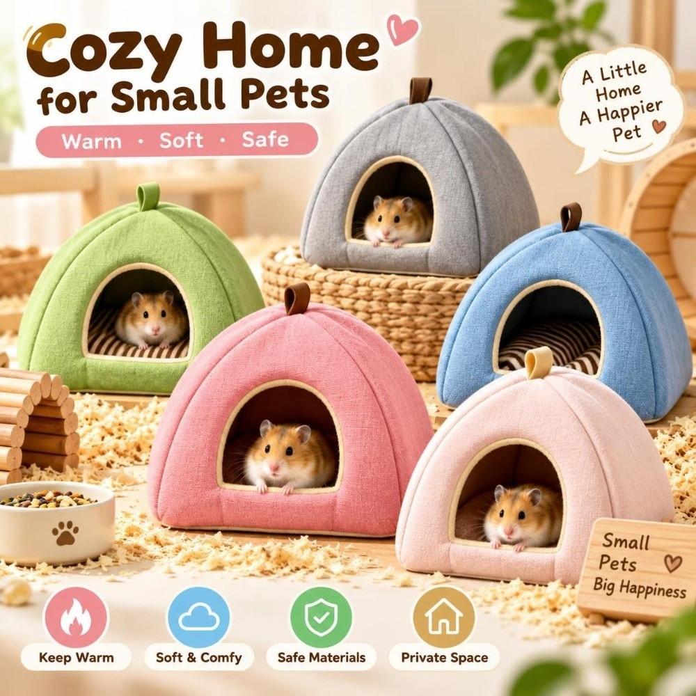 Cotton Line Guinea Pig House Hanging Loop Small Pet Bed Portable Hamster Shelter Small Pets