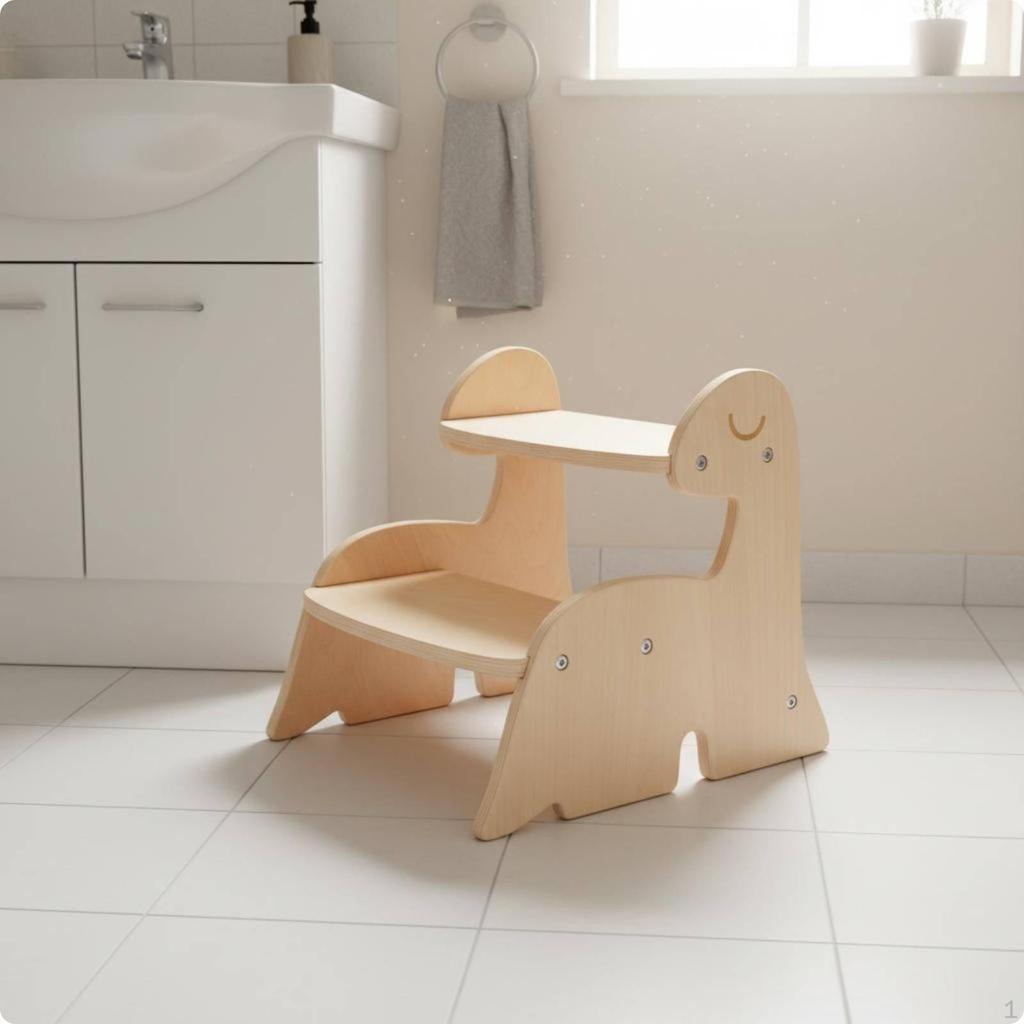 Деревянная ступенька-табурет Динозавр Нескользящая поверхность Форма Ребенок Прочная конструкция Дети