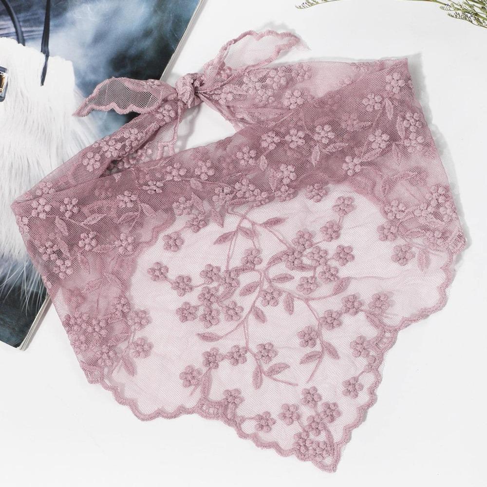 Hollow Lace Triangle Scarf Lace Girl Headscarf New Headband Office Lady